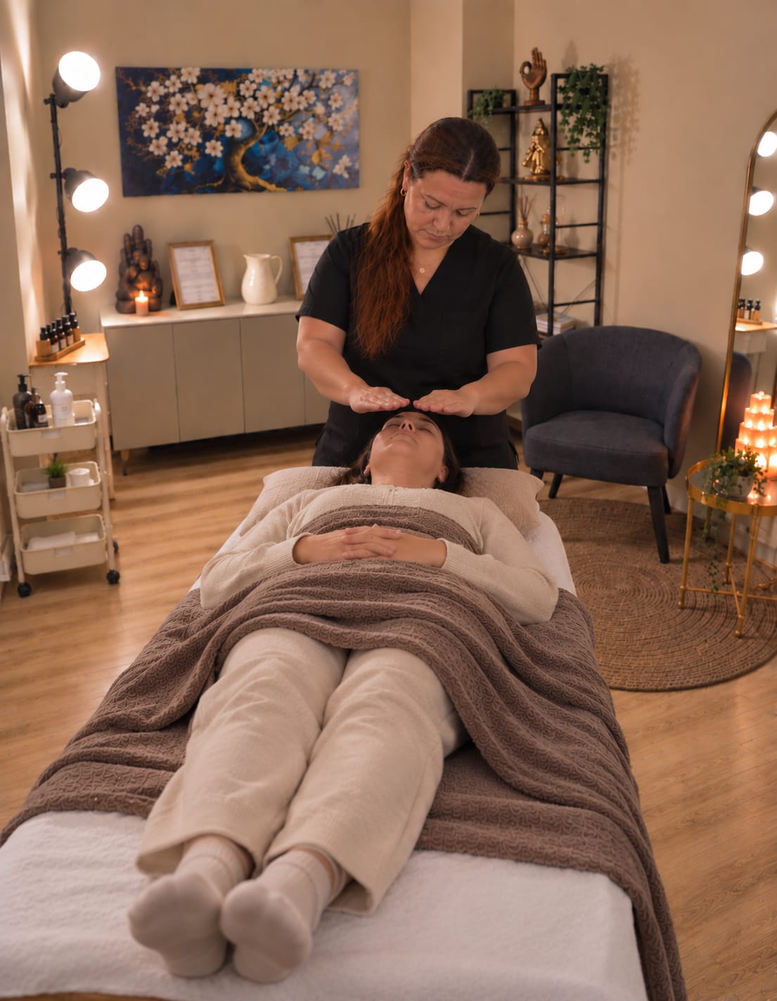 Sessão de Reiki e relaxamento